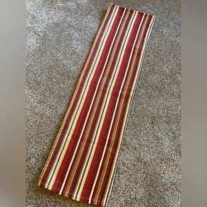 Crate & Barrel Holiday Green Red White Stripe Navidad Stripe Table Runner 14x108